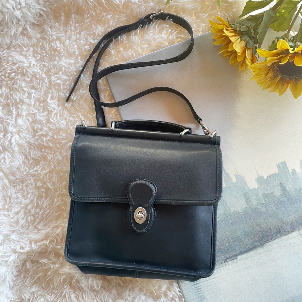 Coach Black Leather Bag  🎈 - Picture 9 of 12
